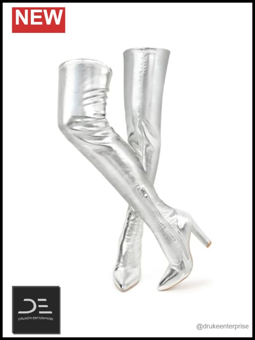 Women's Pointed Toe Chunky Heel Over The Knee Gogo Boots
